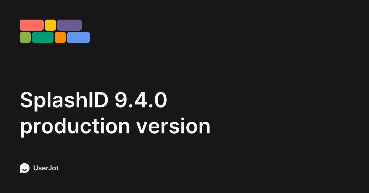 SplashID 9.4.0 production version | SplashID