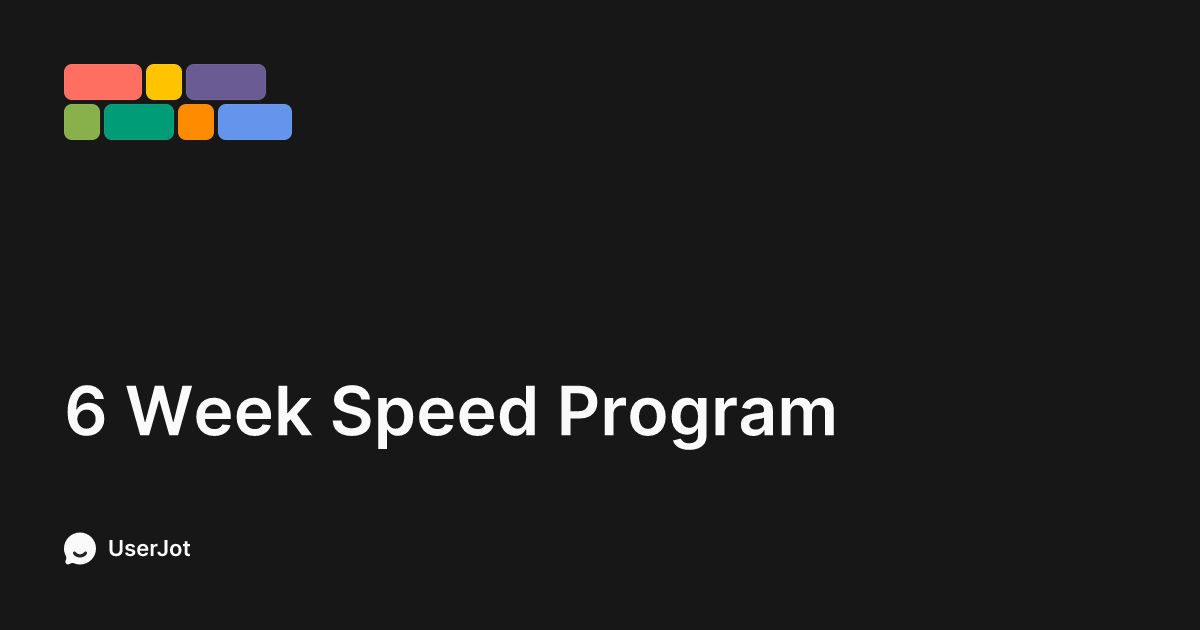 6 Week Speed Program | TeamBuildr Program Templates