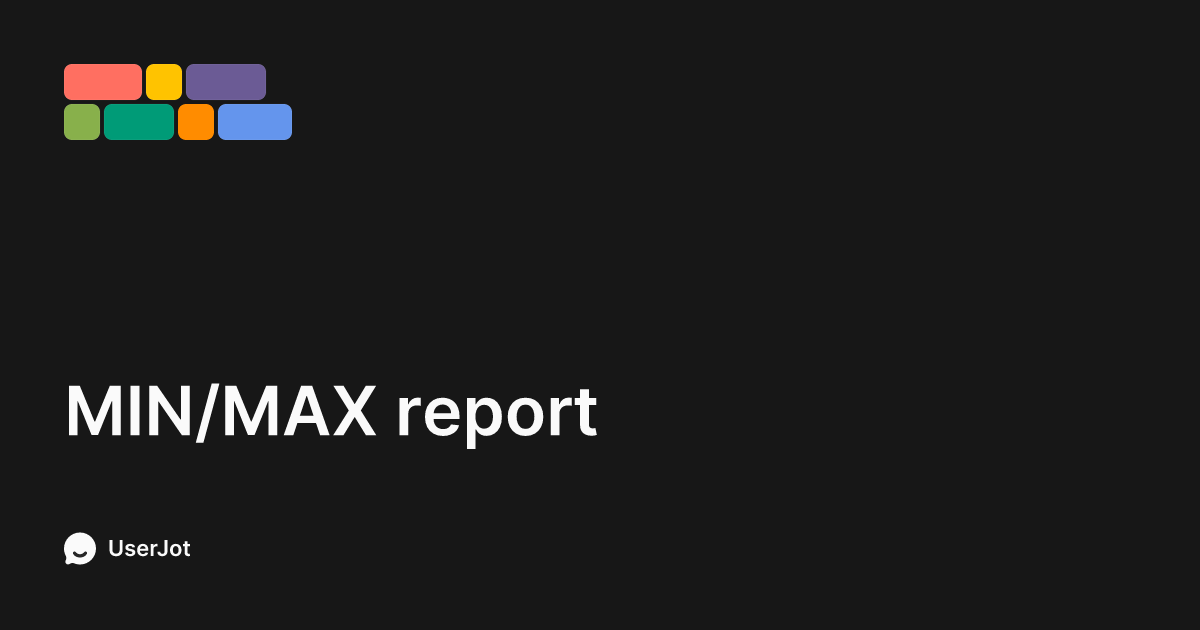 MIN/MAX report | OneTool