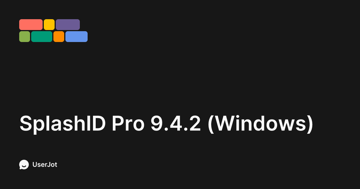SplashID Pro 9.4.2 (Windows) | SplashID
