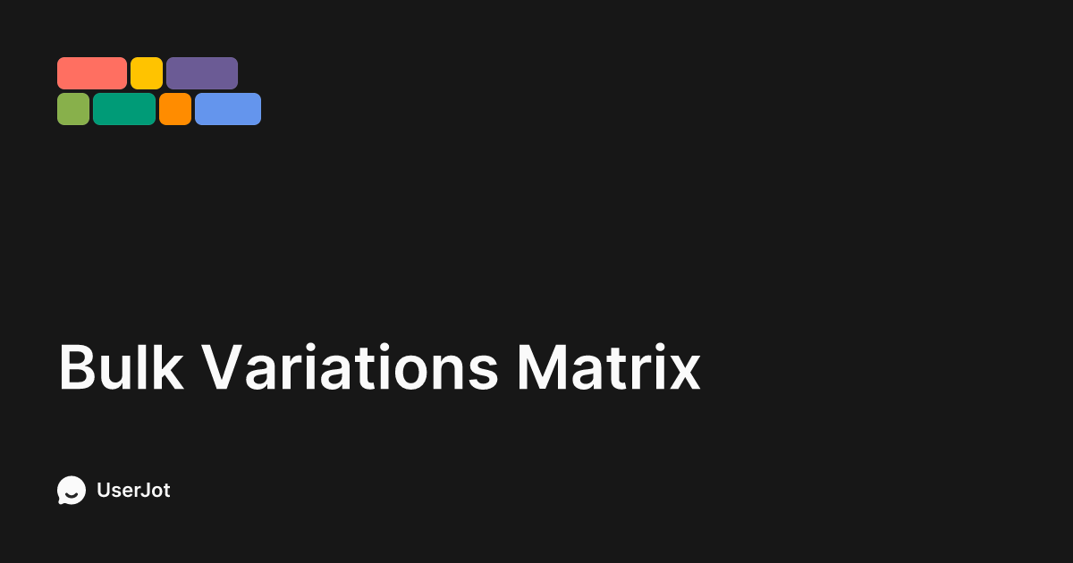Bulk Variations Matrix | WoodMart