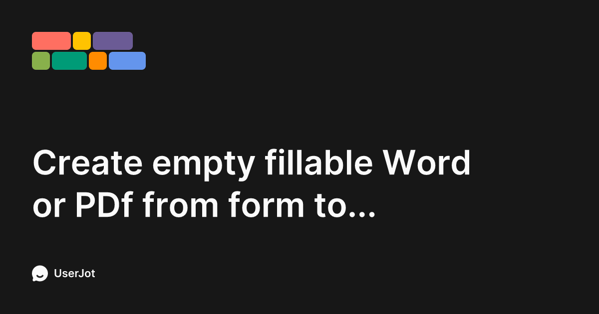 Create empty fillable Word or PDf from form to download/print | Tally