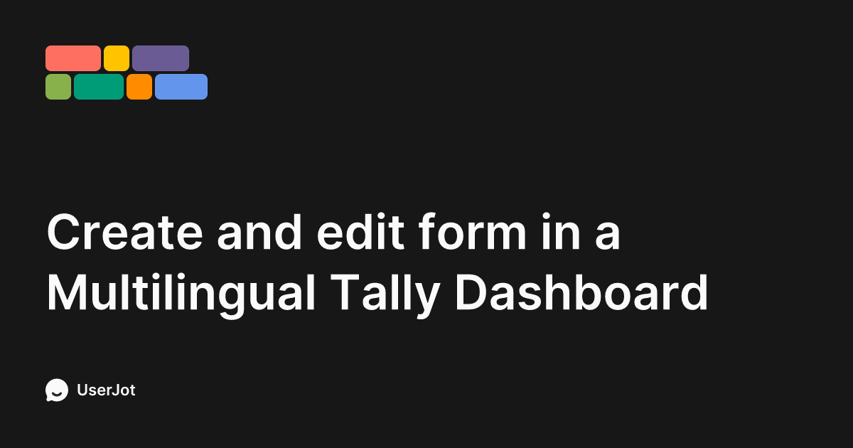 Create and edit form in a Multilingual Tally Dashboard | Tally