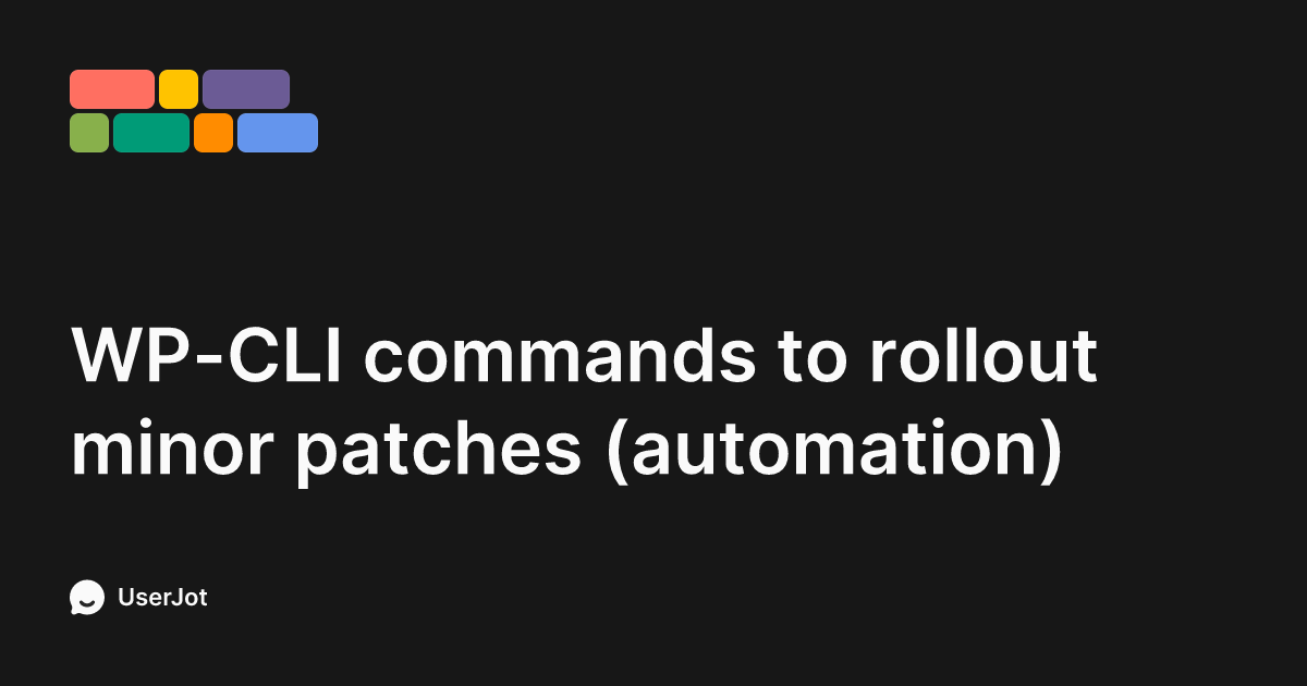 WP-CLI commands to rollout minor patches (automation) | WoodMart