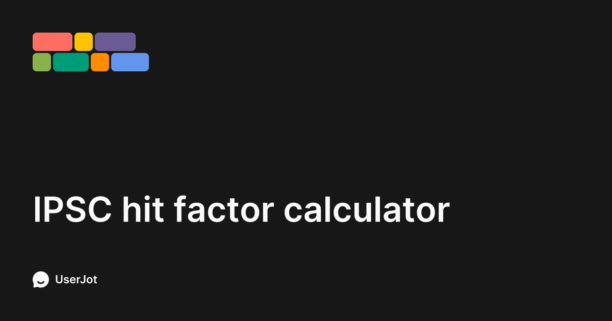 IPSC hit factor calculator | Shotlog