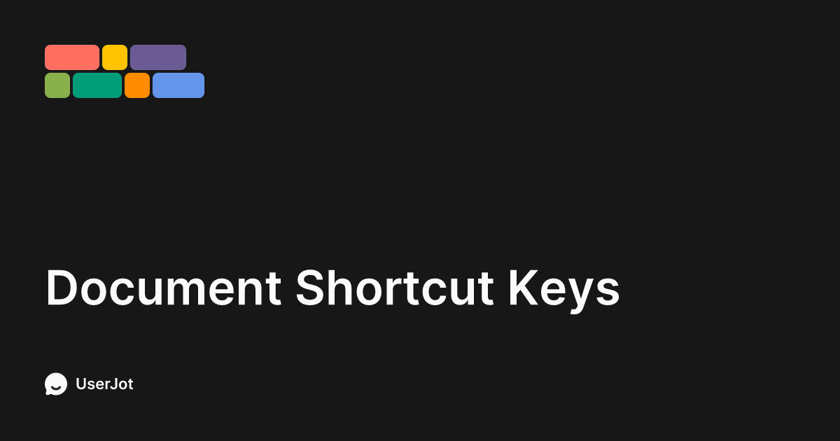Document Shortcut Keys | cullstudio